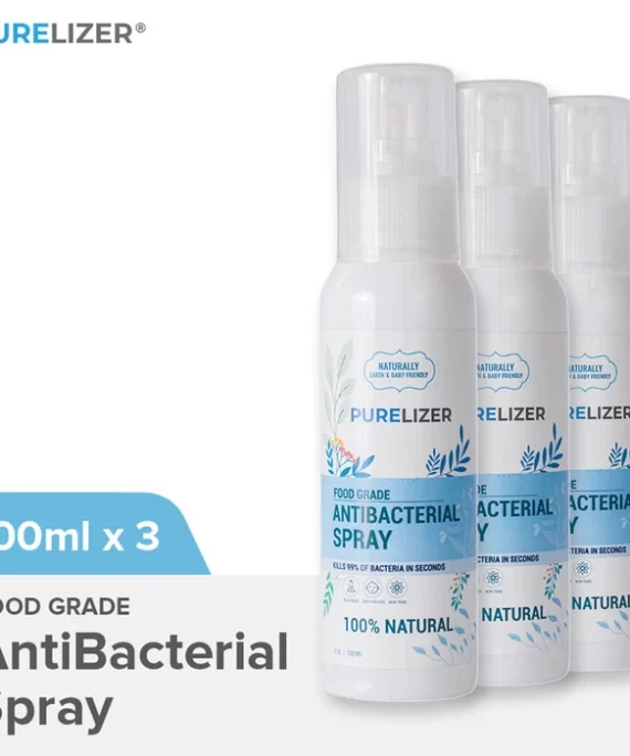 PURELIZER AntiBacterial Spray 100ml x3 Pcs Food Grade Disinfektan