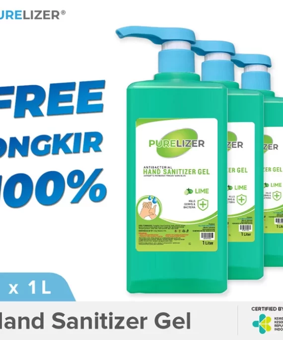 Hand Sanitizer Gel 3 Liter PURELIZER Botol Pump Handsanitizer 1L x3 pc