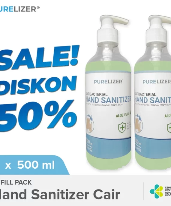 PURELIZER Hand Sanitizer 500ml Handsanitizer Pump 500 ml [PAKET 2 Pcs]