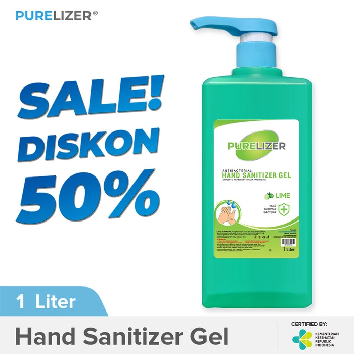 Hand Sanitizer Gel 1 Liter PURELIZER Botol Pump Handsanitizer 1000ml