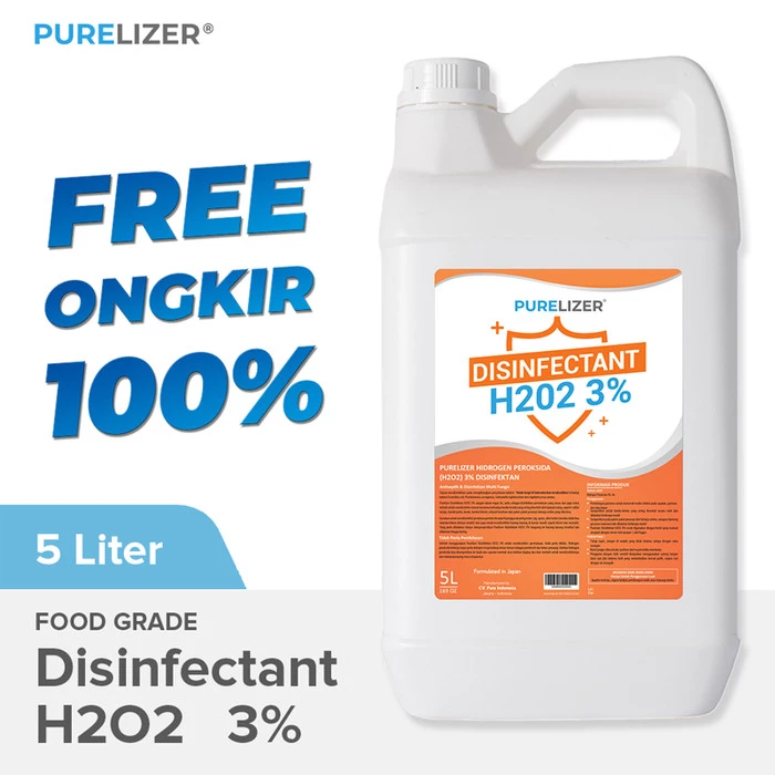 PURELIZER® Disinfectant H2O2 3% 5 Liter Disinfektan Food Grade 5L
